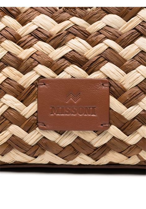 Brown and beige zigzag raffia bag Missoni - women MISSONI | MI10061R020
