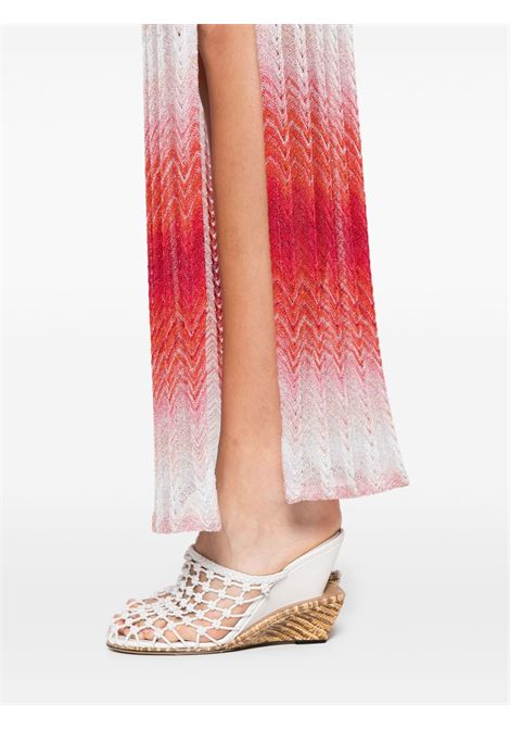 Rose red side-slit maxi skirt Missoni - women MISSONI | MS25SH0FBR012US416Z