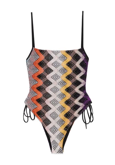 Costume da bagno con motivo a zigzag in nero Missoni - donna MISSONI | MS25SP0KBR012SSM9QM