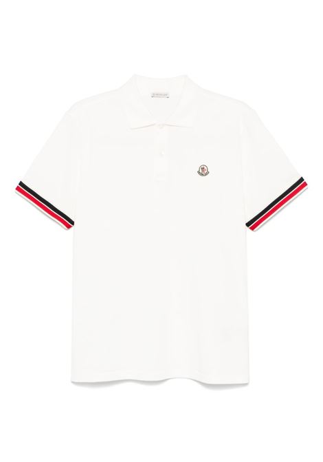 Polo con logo in bianco Moncler - uomo MONCLER | 8A0002089A16034