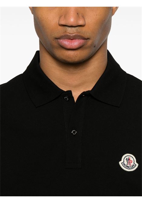 Polo con logo in nero Moncler - uomo MONCLER | 8A0002789ALK999