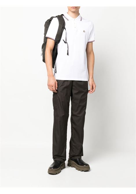 Polo con applicazione logo in bianco Moncler - uomo MONCLER | 8A7030084556001