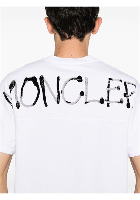 White printed T-shirt Moncler - men MONCLER | 8C0001789AUG00A