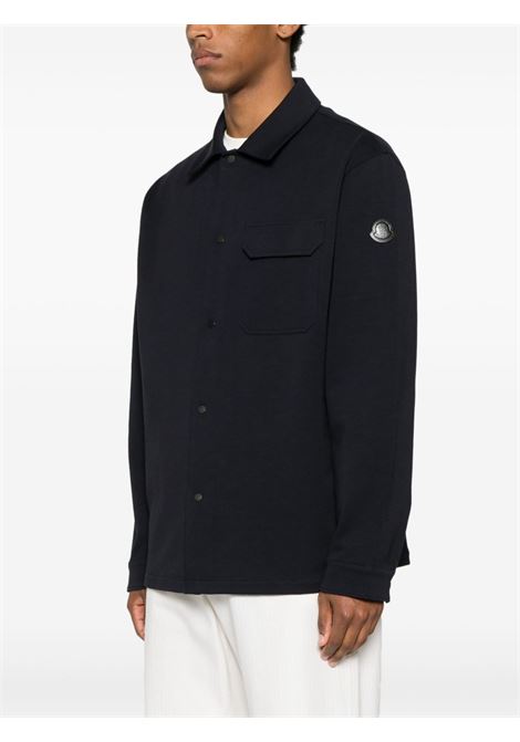 Giacca-camicia con logo in blu Moncler - uomo MONCLER | 8S0000189AVV742