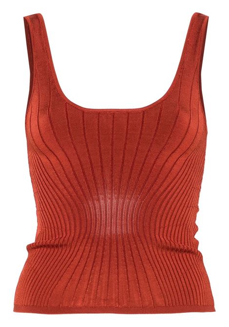 Canotta in maglia in rosso Mugler - donna