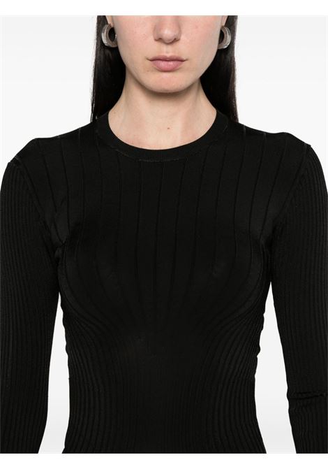 Black ribbed long-sleeved t-shirt Mugler - women MUGLER | 25P2TO071911281999