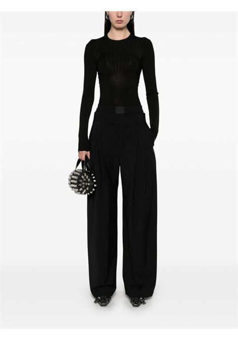Black ribbed long-sleeved t-shirt Mugler - women MUGLER | 25P2TO071911281999