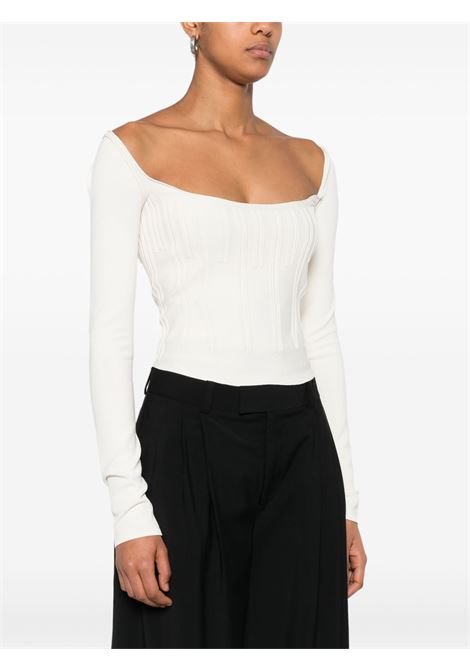 Ecrù boning-detail top Mugler - women MUGLER | 25P2TO078811331003