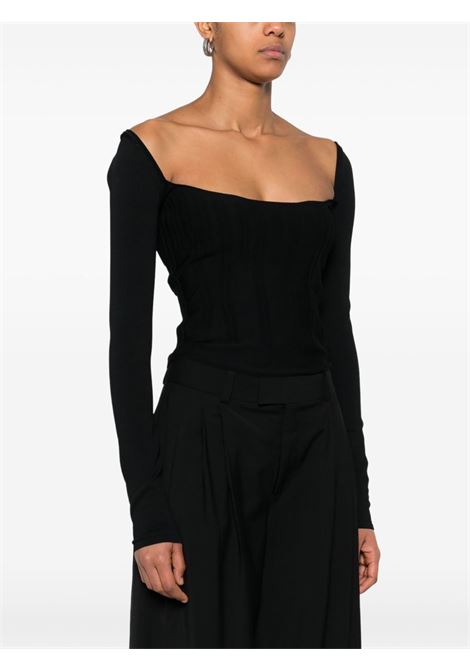 Black boning-detail top Mugler - women MUGLER | 25P2TO078811331999
