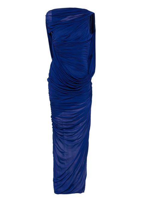 Abito da sera drappeggiato con schiena scoperta in blu Mugler - donna MUGLER | 25P3RO170660116020