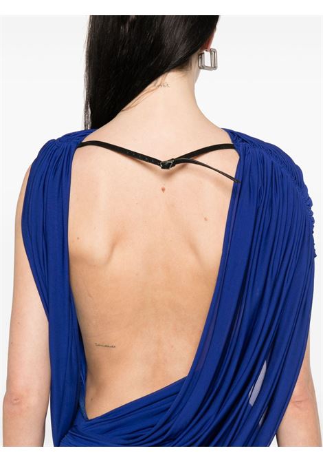 Abito da sera drappeggiato con schiena scoperta in blu Mugler - donna MUGLER | 25P3RO170660116020