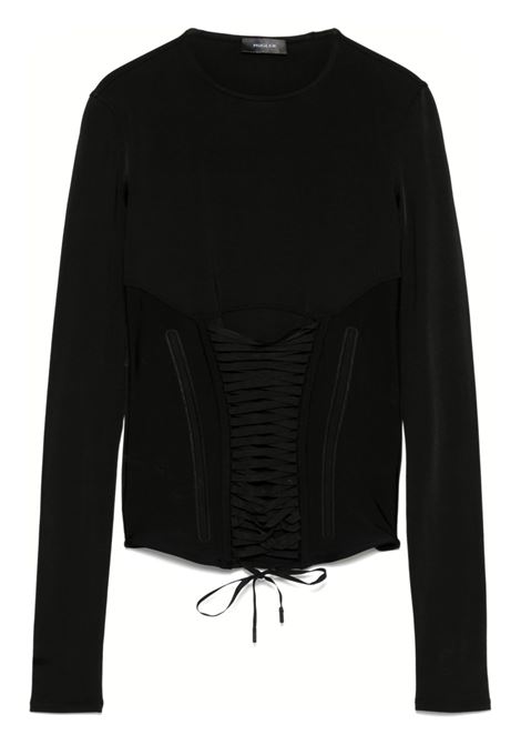 Black lace-up top Mugler - women MUGLER | Top | 25P3TO077060051999