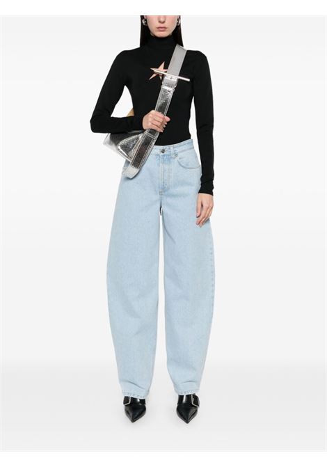 Light blue lace-up wide leg jeans Mugler - women MUGLER | 25P6PA04872116048