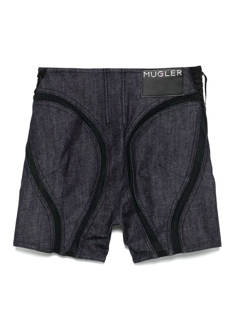 Blue panelled shorts Mugler - women MUGLER | 25P6PA04882013RD699
