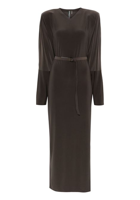 Brown dolman belted long-sleeved dress Norma kamali - women NORMA KAMALI | Dresses | KK4243PLG64823