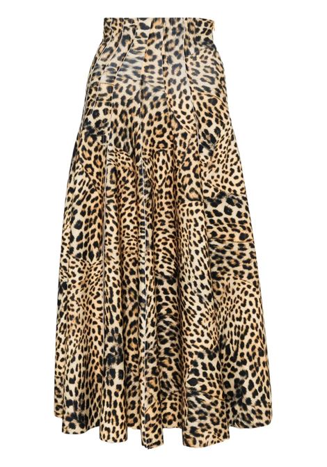 Gonna Grace in animalier marrone Norma Kamali - donna NORMA KAMALI | Gonne | KK424SPL179656