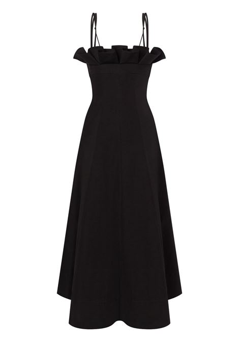 Black ruffle-detail midi dress Philosophy Di Lorenzo Serafini - women PHILOSOPHY DI LORENZO SERAFINI | Dresses | 040507390555