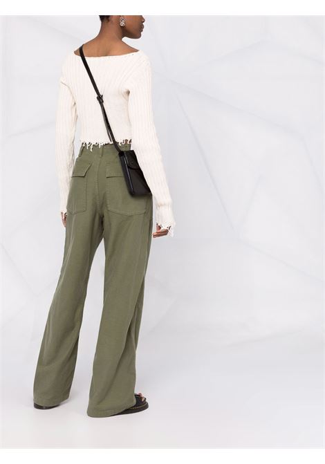 Military green low-rise wide-leg trousers R13 - women R13 | R13WR077R109B