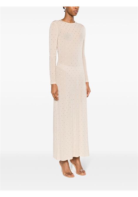 Beige  rhinestone-embellished jersey dress Rabanne - women RABANNE | 23AJRO633CU0012P270