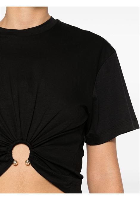 Black ring-embellished T-shirt - RABANNE women RABANNE | 23AJTO539CO0485P001
