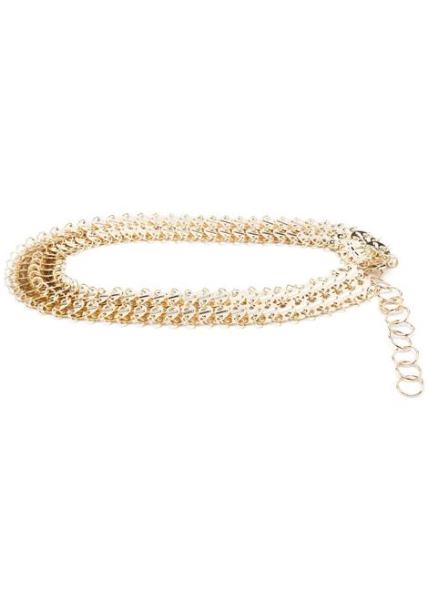 Gold chain-link clasp-fastening belt - RABANNE women