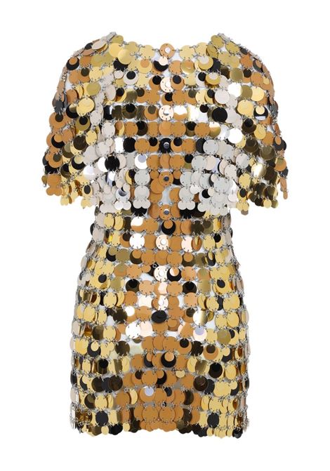 Gold sequins mini dress Rabanne - women RABANNE | 25PIRO061PS0133V190