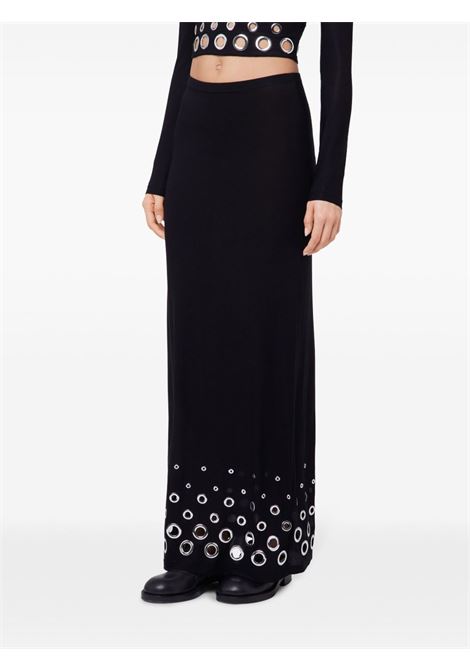 Black eyelet maxi skirt Rabanne - women RABANNE | 25PJJU036CU0014P001