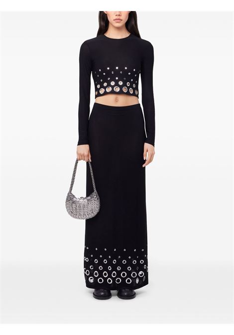 Black eyelet cropped top Rabanne - women RABANNE | 25PJTO047CU0014P001