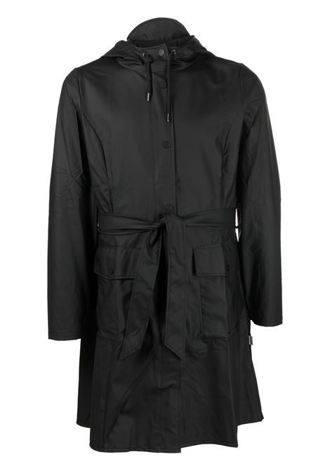 Impermeabile con cappuccio in nero - RAINS uomo