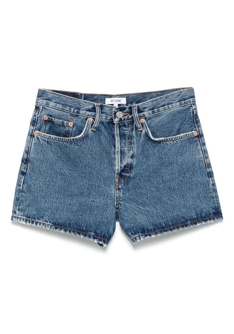 Shorts denim con logo in blu Re/done - donna RE/DONE | Shorts | 14104WMRBYSHBBLMR