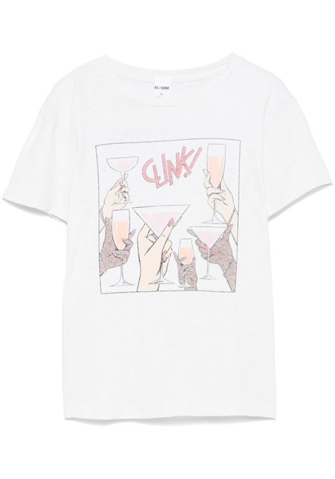 White Cheers T-shirt RE/DONE - women RE/DONE | 02402WCGT314VNTGWHT