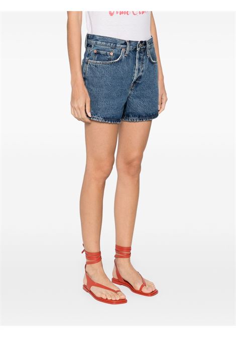 Blue logo-patch denim shorts Re/done - women RE/DONE | 14104WMRBYSHBBLMR