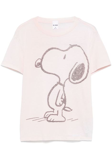 T-shirt Snoopy RE/DONE x Peanuts in rosa chiaro RE/done - donna