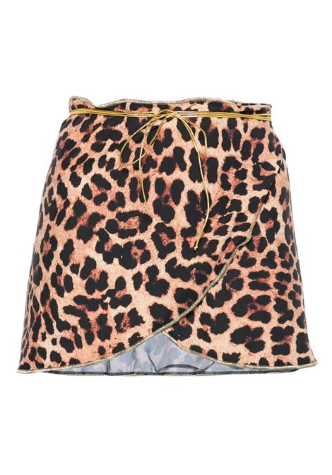 Minigonna con stampa in marrone Reina olga - donna REINA OLGA | Gonne | CICLONEWRAPGHEPARDO