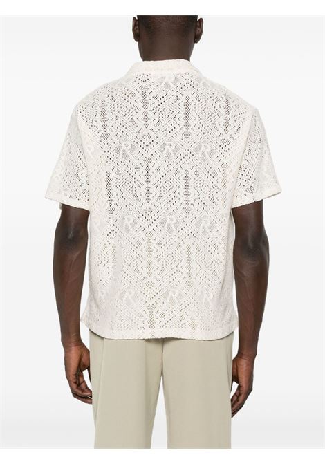 Camicia all'uncinetto in bianco Represent - uomo REPRESENT | MLM3837026