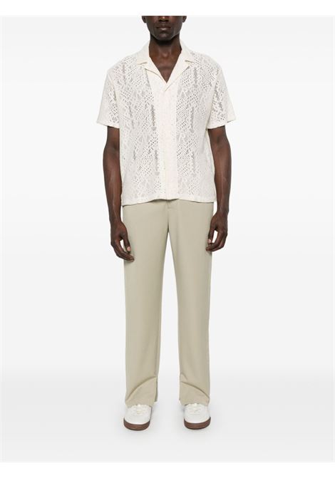 Camicia all'uncinetto in bianco Represent - uomo REPRESENT | MLM3837026