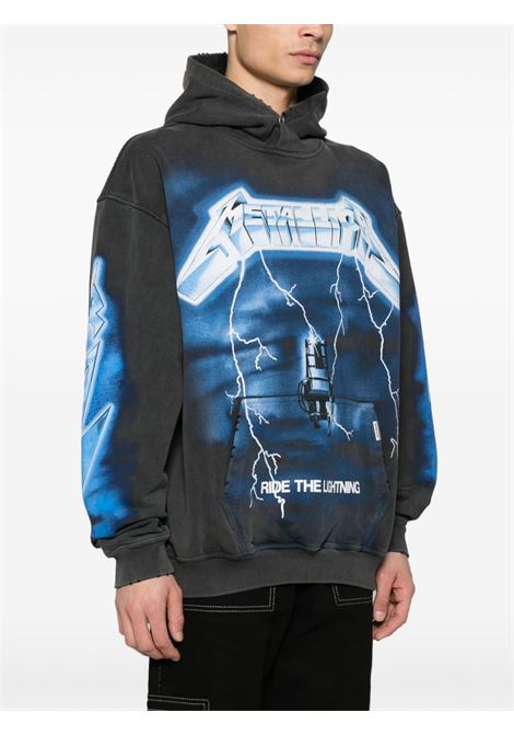 Grey Metallica hooded sweatshirt Represent - men REPRESENT | MLM4372020