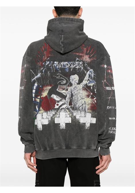 Grey Metallica hooded sweatshirt Represent - men REPRESENT | MLM4374020