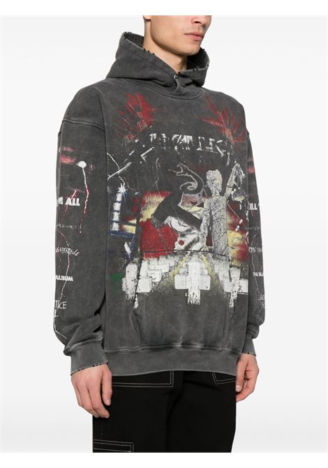 Grey Metallica hooded sweatshirt Represent - men REPRESENT | MLM4374020