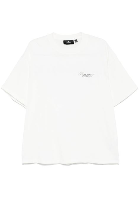 T-shirt Owners Club Script in bianco Represent - uomo