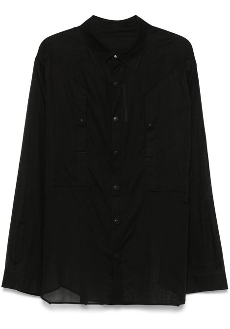 Camicia semi-trasparente Jumbo Fogpocket in nero Rick owens - uomo RICK OWENS | Camicie | RU01E5240CV09