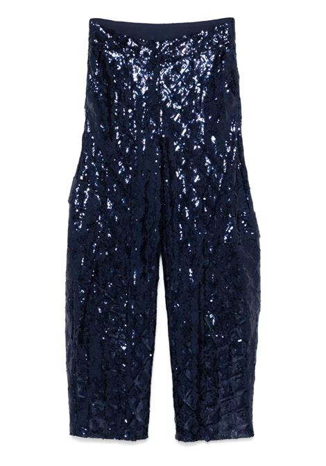 Blue sequinned cargo trousers Rotate - women