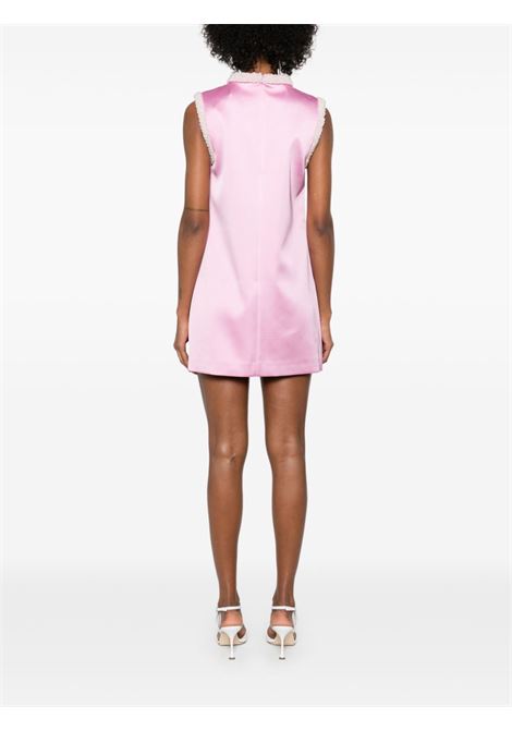 Rose pink pearl-trim satin mini dress Self Portrait - women SELF-PORTRAIT | RS25005SBP