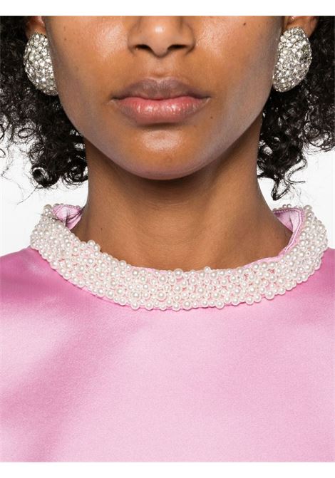 Rose pink pearl-trim satin mini dress Self Portrait - women SELF-PORTRAIT | RS25005SBP