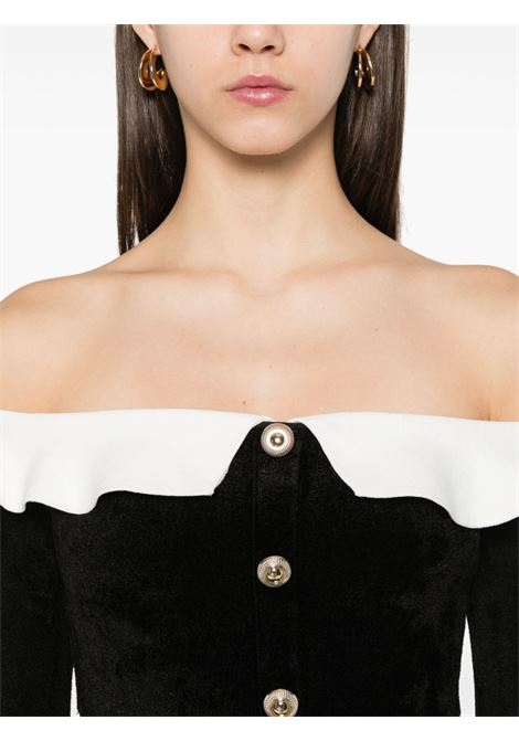 Abito midi con spalle scoperte in nero Self-Portrait - donna SELF-PORTRAIT | RS25085MAB