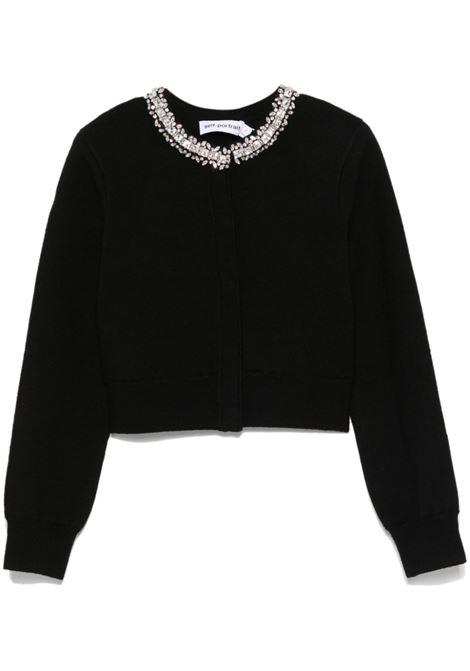 Black crystal-embellished cardigan Self-portrait - women SELF-PORTRAIT | RS25102CB