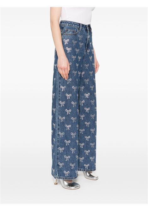 Jeans con strass in blu indaco Self-Portrait - donna SELF-PORTRAIT | RS25812PBL