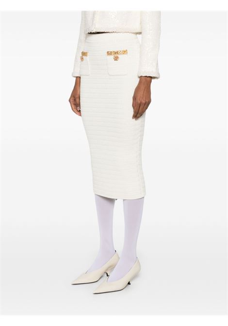Gonna midi lamé in avorio Self-portrait - donna SELF-PORTRAIT | RS25910MSKC