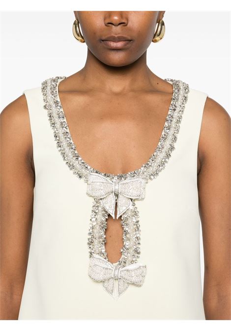 Abito corto in crêpe con fiocco in giallo Self-portrait - donna SELF-PORTRAIT | SS25075SY