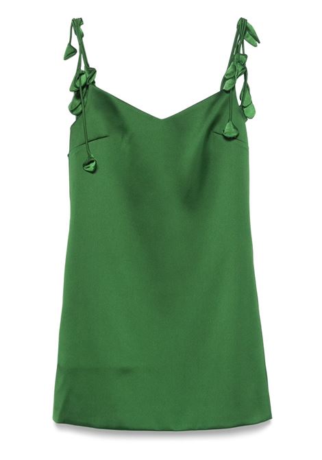 Abito corto in raso con decorazione in verde Self-portrait - donna SELF-PORTRAIT | SS25084SG